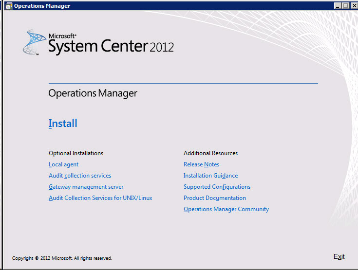 Installing microsoft system center operations manager 2012